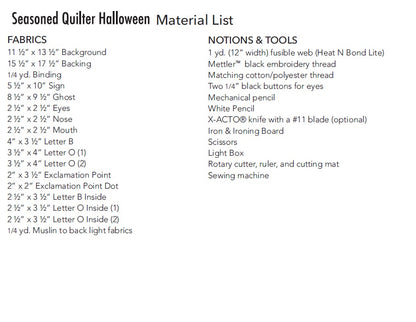 Halloween Boo Mini Wall Hanging, Ghost PDF Download Quilt Pattern by Amy Bradley