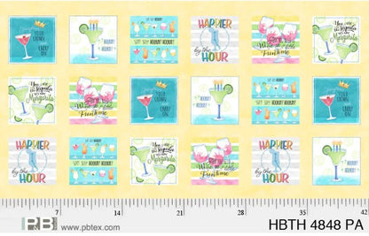 Happier by the Hour Fabric Panel #93**