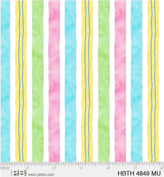 Happier by the Hour Stripe cotton fabric *
