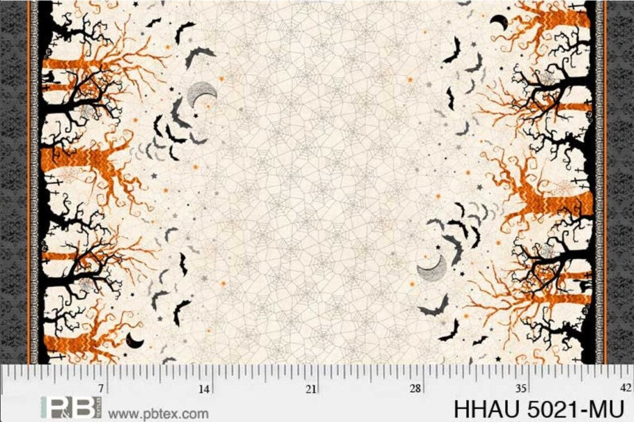 Happy Haunting Double Border Cotton Fabric by PB Textiles