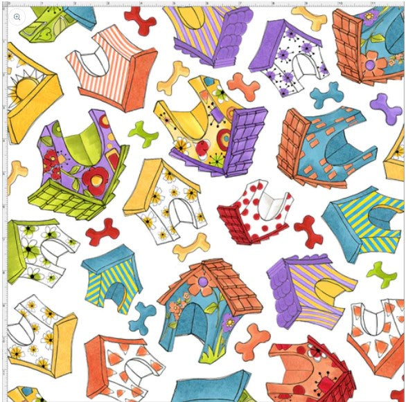 Happy House White Fabric *