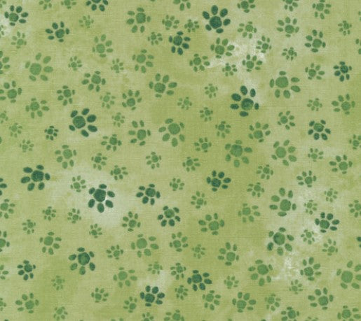 Green Hedgehog paw prints Fabric, Hedgehog Collection *