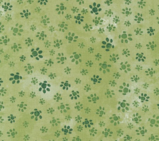 Green Hedgehog paw prints Fabric, Hedgehog Collection