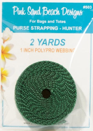 Purse Strapping 1in x 2 yds - Hunter Green PolyPro Webbing