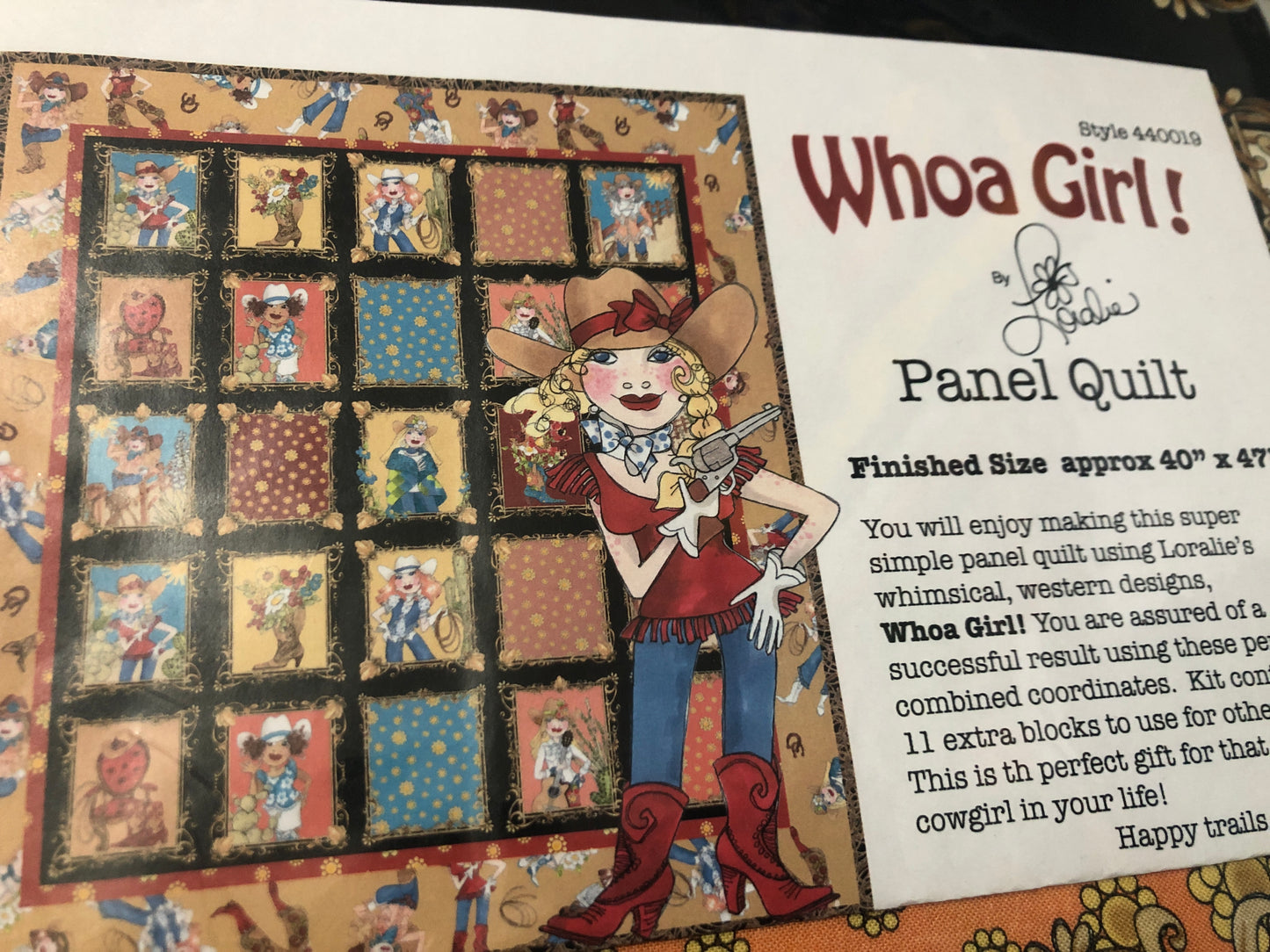 Whoa Girl Fabric Panel Quilt Kit