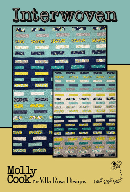 February 2024 PDF Quilt Pattern Collection of 5 digital patterns by Villa Rosa Designs, including Baraboo Two, Heartbeat, Interwoven, Seasoning, Tea with Mara