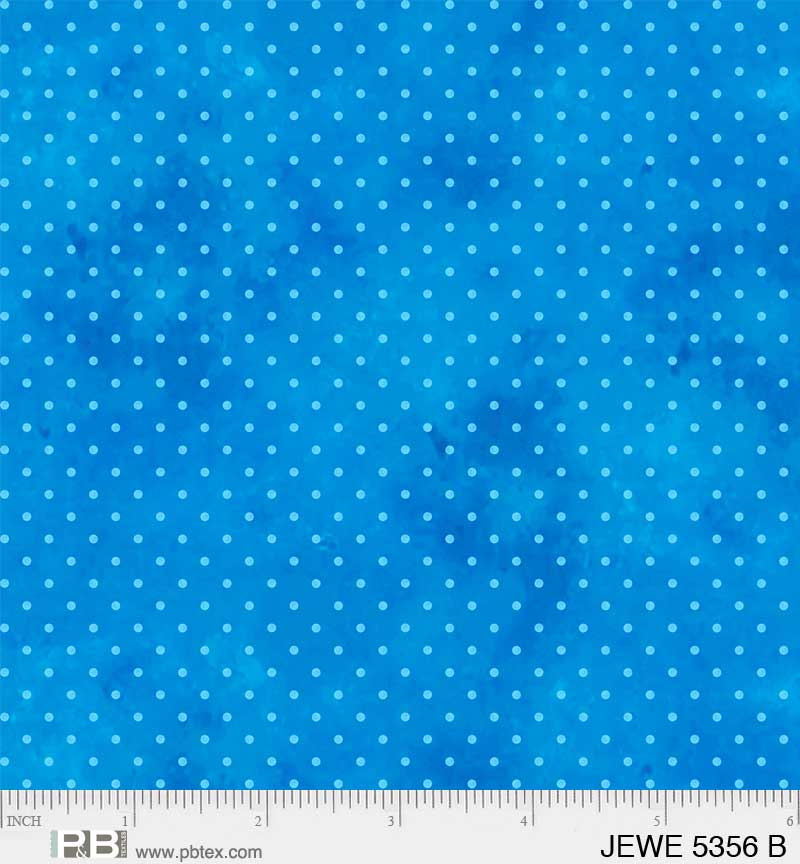 Blue Jewel Pin Dot Cotton Fabric