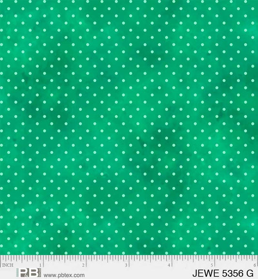 Green Jewel Pin Dot Cotton Fabric