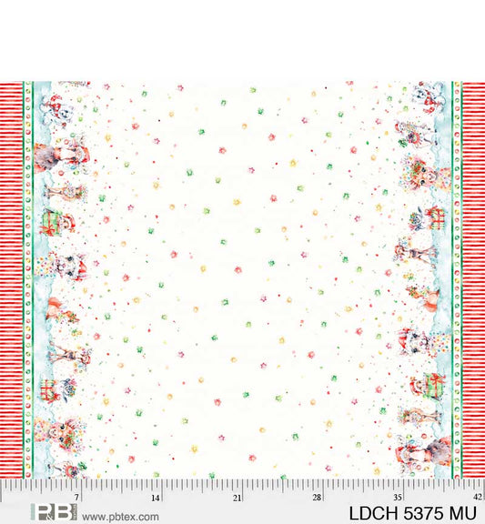 Little Darlings Christmas Double Border Cotton Fabric by Sillier Than Sally for PB Textiles