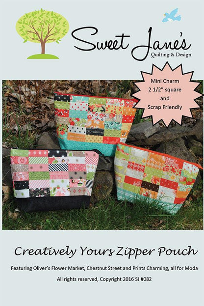 Mini Charm Creatively Yours Zipper Pouch Pattern by Sweet Jane's Designs