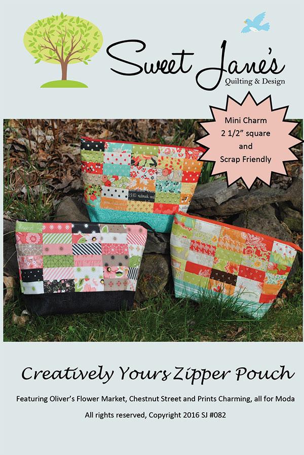 Mini Charm Creatively Yours Zipper Pouch Pattern by Sweet Jane's Designs