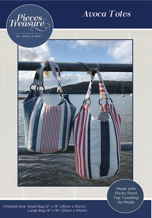 Avoca Totes made with toweling Pattern, by Pieces to Treasure