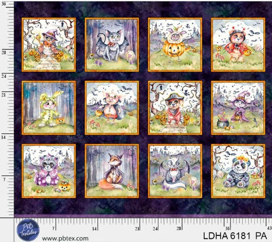 Little Darlings Halloween Characters Costume Blocks Fabric Panel