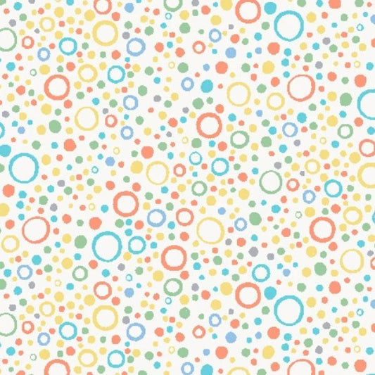 Little Squirt Bubble Light Cream Flannel Fabric