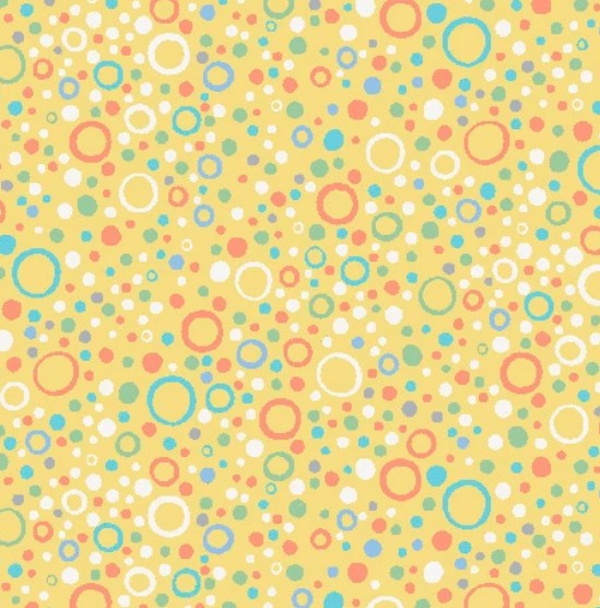 Little Squirt Bubble Icy Yellow Flannel Fabric