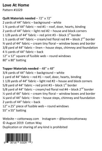 Love At Home, Cotton Way Quilt Patterns