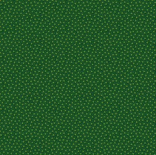 Lucky Green Floral Cotton Fabric, by Paint Brush Studios