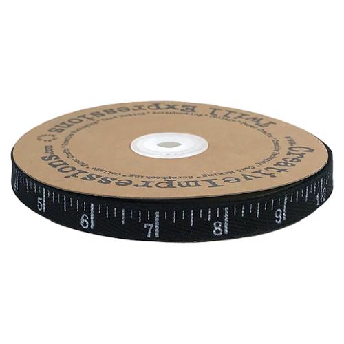 Antique Ruler Twill Black Cloth Tape