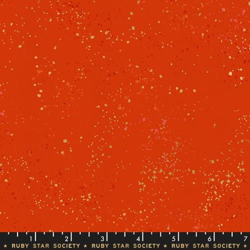 Speckled Metallic Warm Red RS5027 Cotton Fabric by Ruby Star for Moda