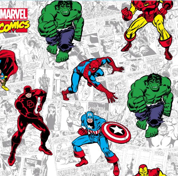 Marvel Action Figures Cotton Fabric
