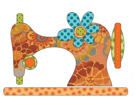 8" x 5 1/2" Vintage Stitches Orange Applique