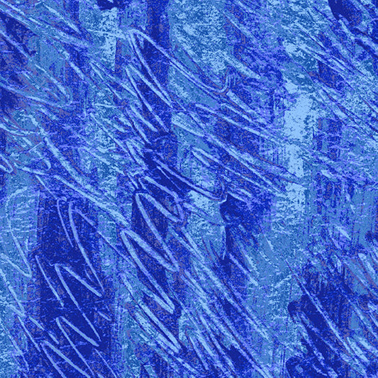 Fingerpainting Blue Cotton Fabric from A Very Hungry Caterpillar Collection by Eric Carle