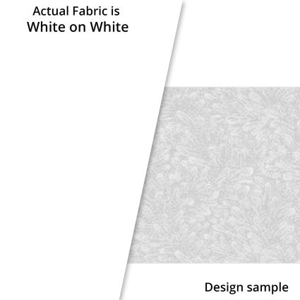 Ramblings White on White Leaves Cotton Fabric