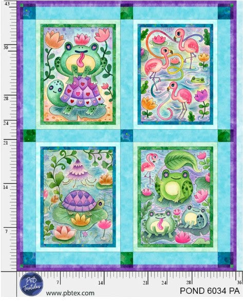 Pondside Pals Blocks Fabric Panel