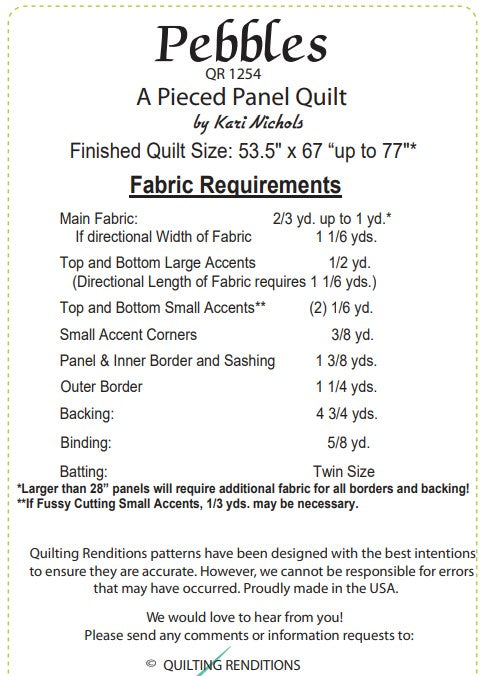Pebbles PDF Quilt Pattern by Quilting Renditions