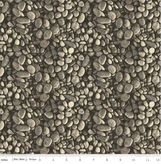 Fish and Fowl Brown Pebbles Quilting Cotton Fabric