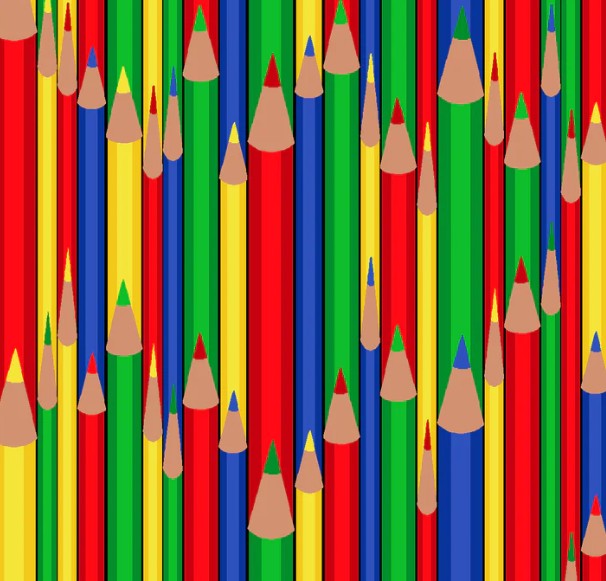 Back to School Pencils Cotton Fabric