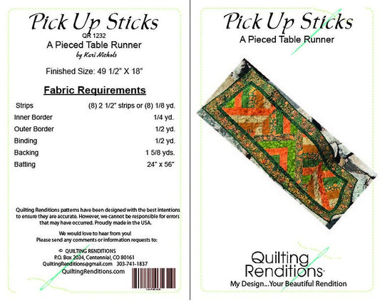 Pick Up Sticks Table Runner PDF Pattern by Quilting Renditions