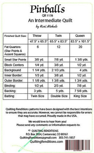 Pinballs Quilt PDF Pattern by Quilting Renditions