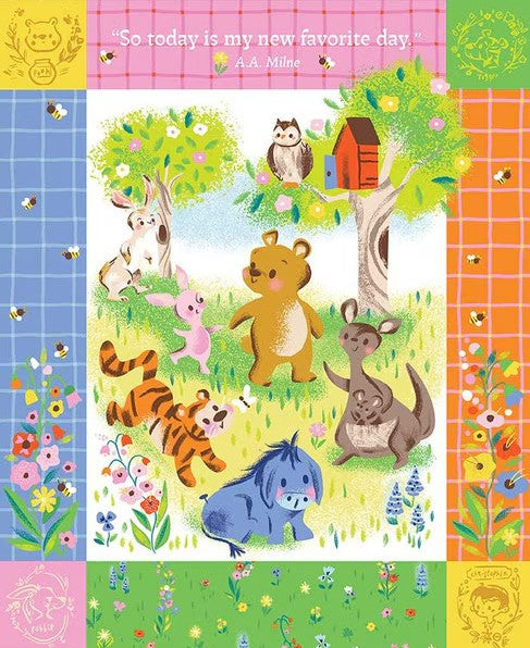 My Favorite Day Winnie the Pooh Fabric Panel from the 100 Akre Woods collection by Jill Howarth for Riley Blake #15