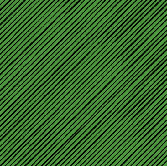 Quirky Green Bias Stripe Fabric *