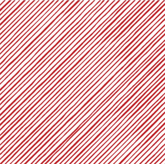Quirky Red / White Bias Stripe Fabric