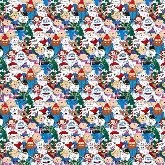 Characters from Rudolph the Red Nose Reindeer Collection Christmas Cotton Fabric by Northcott