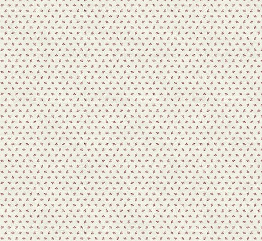 Red Berries on White Cotton Fabric, by Paint Brush Studios