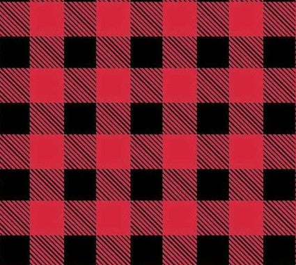 Buffalo Red / Black Flannel Fabric