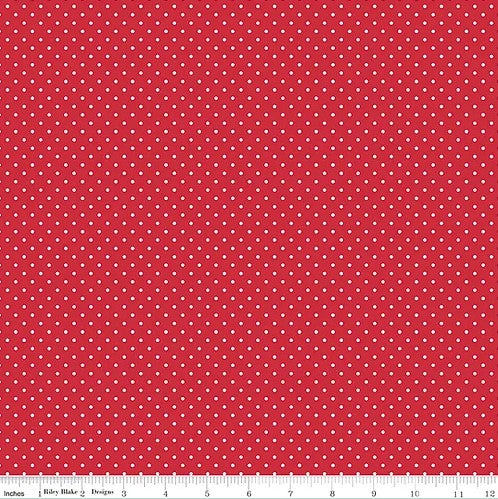 Red Swiss Dot Basics Cotton Quilting Fabric by Riley Blake