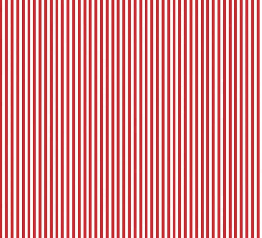 Red and White 1/8" Stripe Cotton Fabric