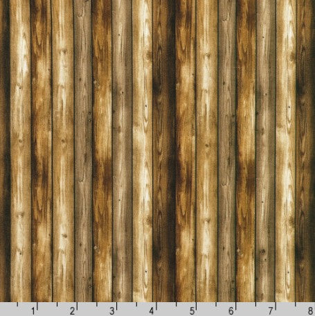 Rust Brown Wood Cotton Fabric