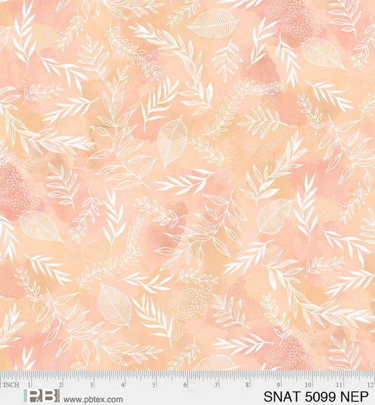 Serene Nature Peach Variegated cotton fabric From P & B Textiles