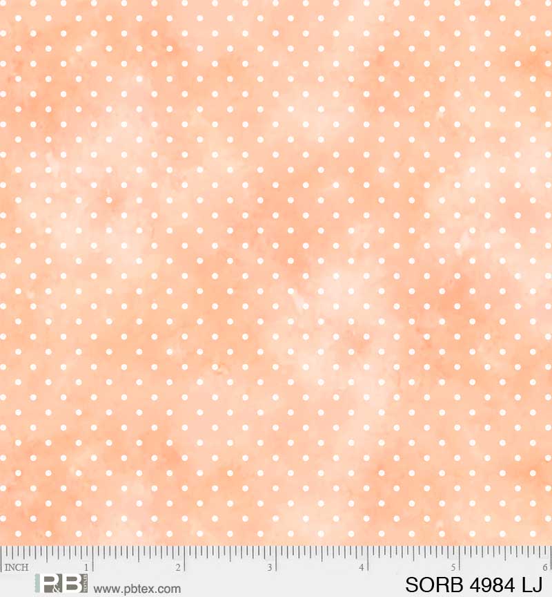 Peach Sorbet Pin Dot Cotton Fabric