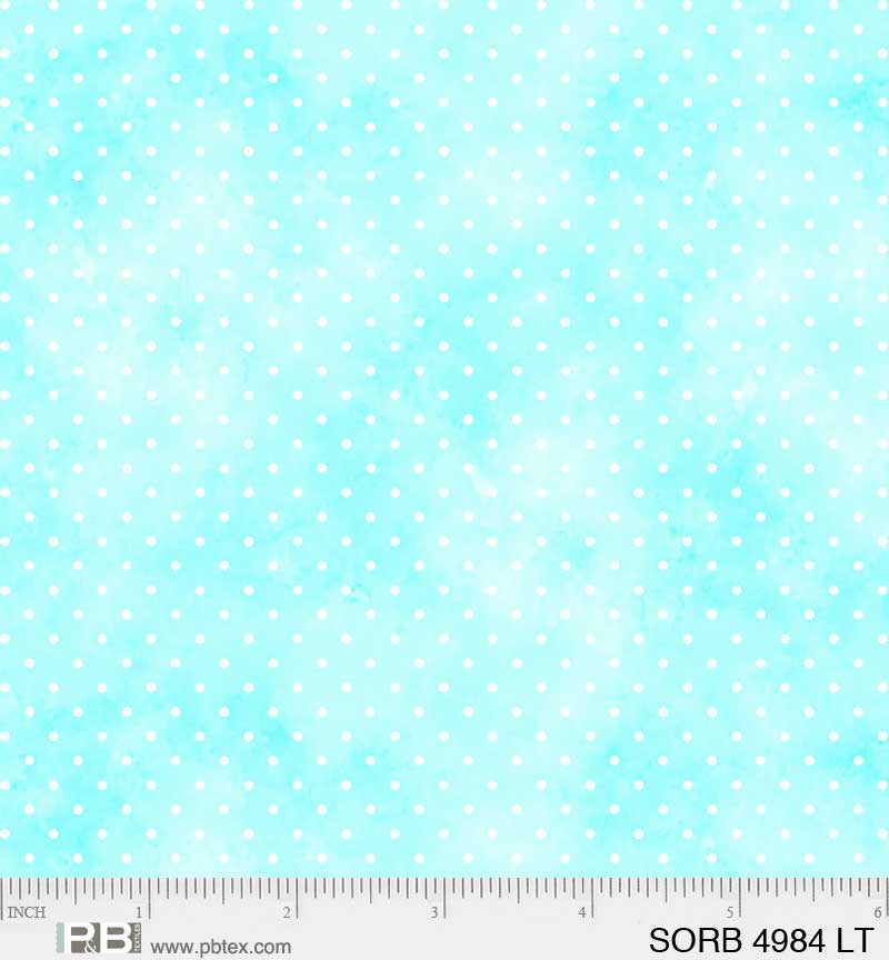 Light Teal Sorbet Pin Dot Cotton Fabric