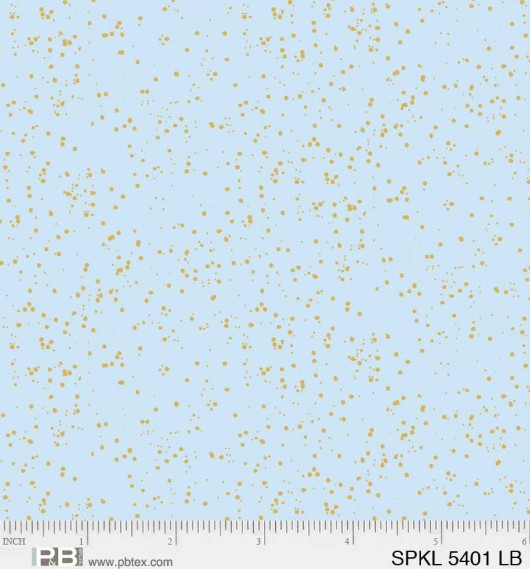 Sparkle Light Blue with Gold Metallic Dots by Cotton Fabri  PB Textiles