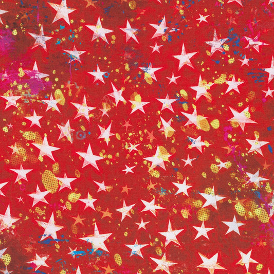 Red Patriotic Stars Fabric from the Land of the Free Collection by Robert Kaufman
