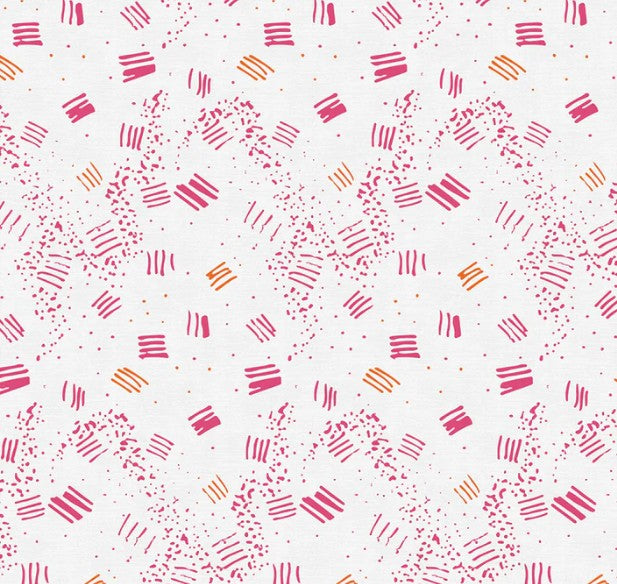 On Your Mark, Scritch Pink Cotton Fabric