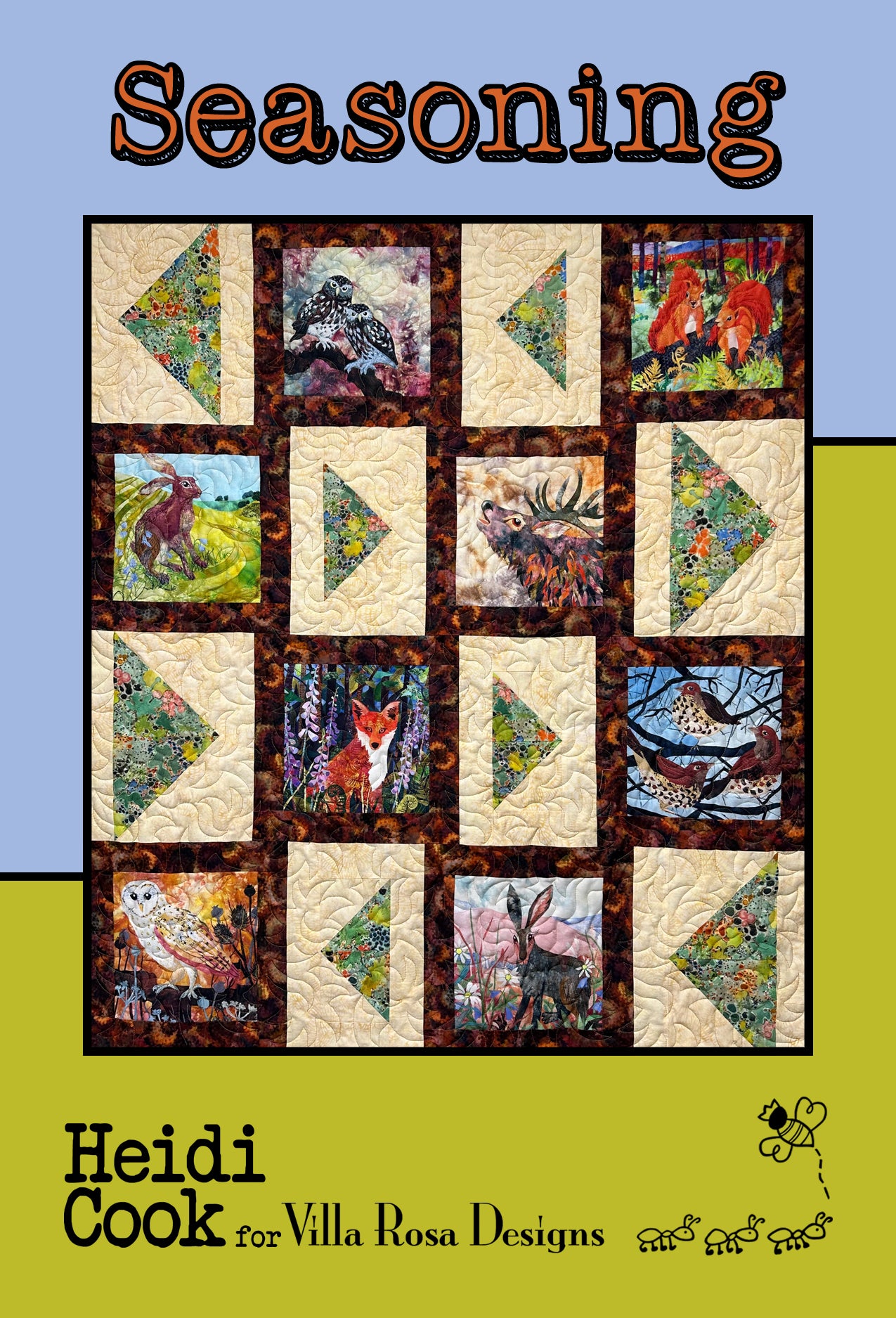 February 2024 PDF Quilt Pattern Collection of 5 digital patterns by Villa Rosa Designs, including Baraboo Two, Heartbeat, Interwoven, Seasoning, Tea with Mara