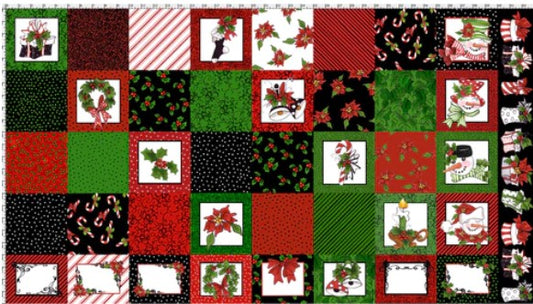 Snow Lady Medley Christmas Fabric Panel by Loralie Designs *